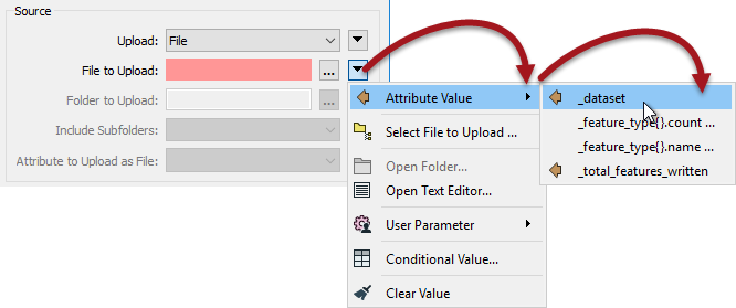 Setting File to Upload to _dataset